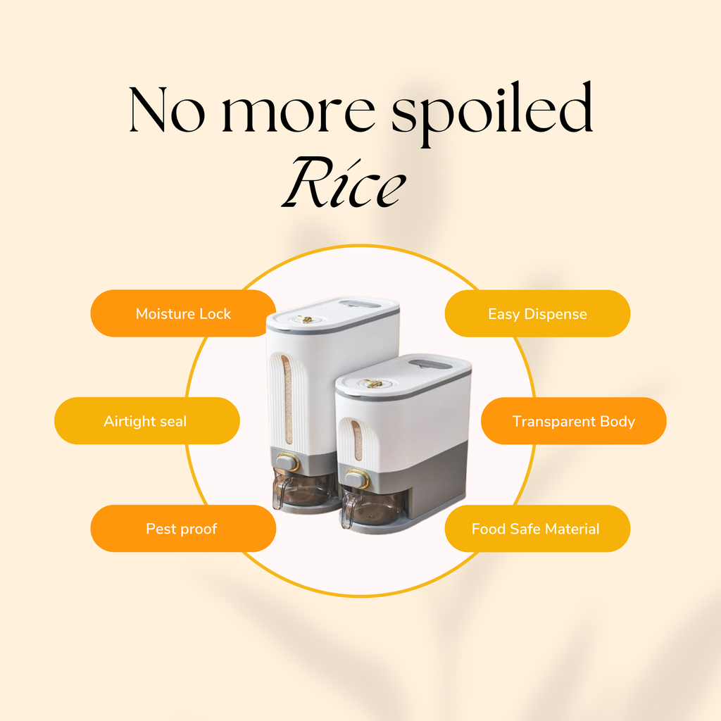 Airtight Rice Storage Container - 10kg Moisture-Proof Food Bin